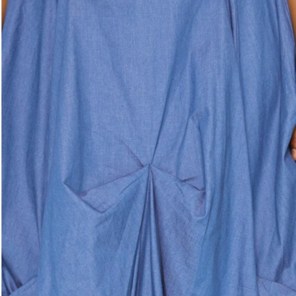 Plus Size Denim Flowing Maxi Skirt - Picture 4 of 5